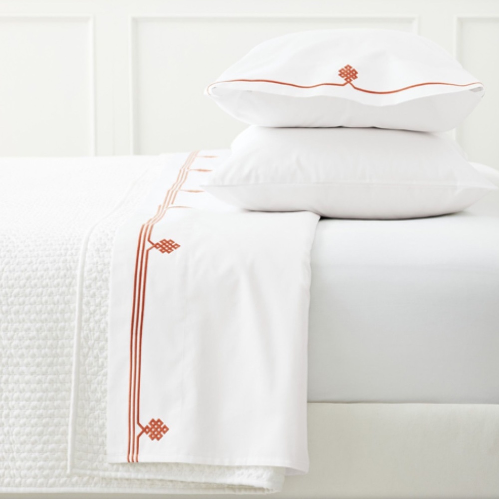 NWT Serena & Lily Full Size Gobi Sheets in Papaya
